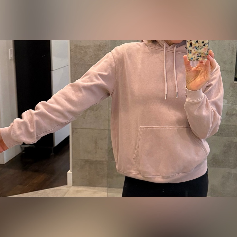 Frank and Oak pale pink hoodie S